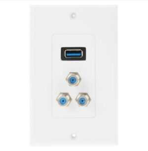 Panelový konektor USB 3.0 samice + 3x konektor F samice