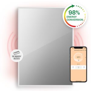 Klarstein La Palma 750 smart ohřívač 2 v 1 Infračervený konvektor 85x60cm 750W Zrcadlová přední strana