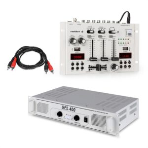Skytec SPL400 PA zesilovač + mixážní pult Resident DJ 22 BT 2CH