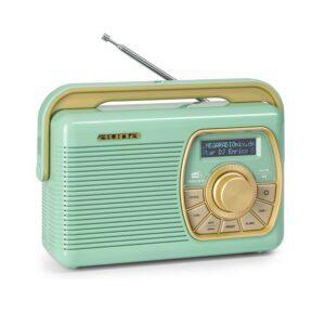 Auna Buddy Digitální rádio DAB/DAB+/UKW Bluetooth 5.0 AUX 1Ah baterie Mobilní retro
