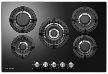 Concept Plynová varná deska PDV7575bc 75 cm BLACK