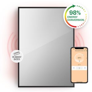 Klarstein La Palma 750 smart ohřívač 2 v 1 Infračervený konvektor 85x60cm 750W Zrcadlová přední strana