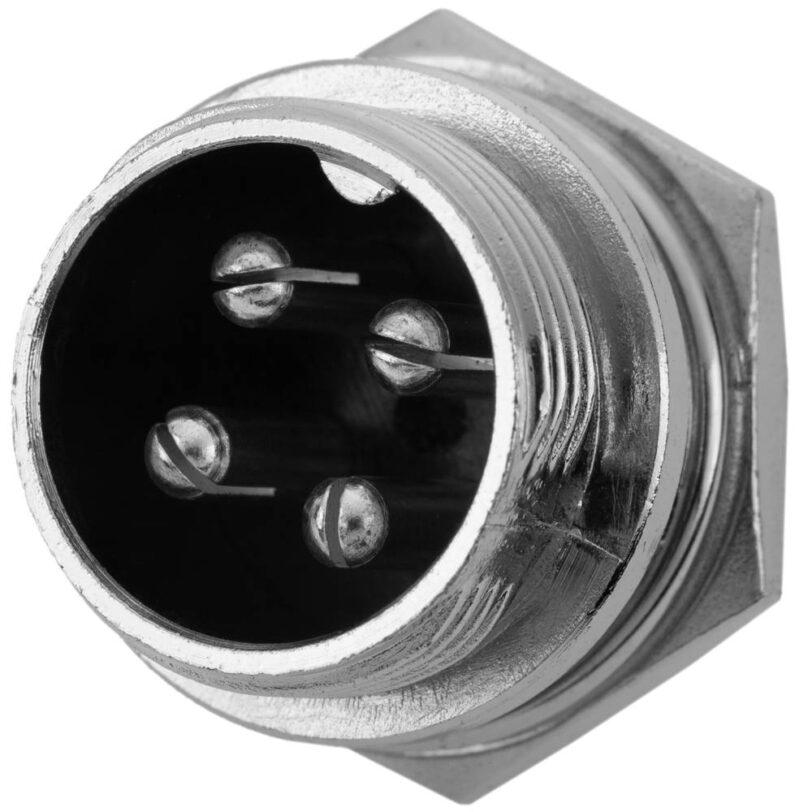 Konektor 16 mm GX16 - 4 piny - Samec do panelu