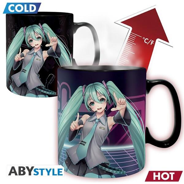 Hrnek Hatsune Miku - The Show (měnící se motiv) 460 ml